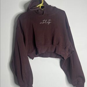 Vitality XL Women's Cropped Hoodie in Rich Brown